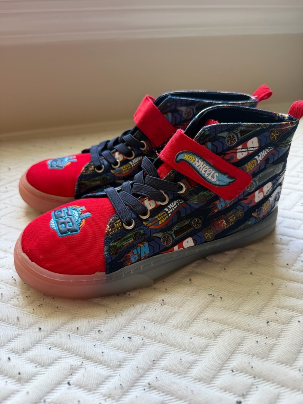 Hot Wheels Kids Red & Navy High-Top Sneakers